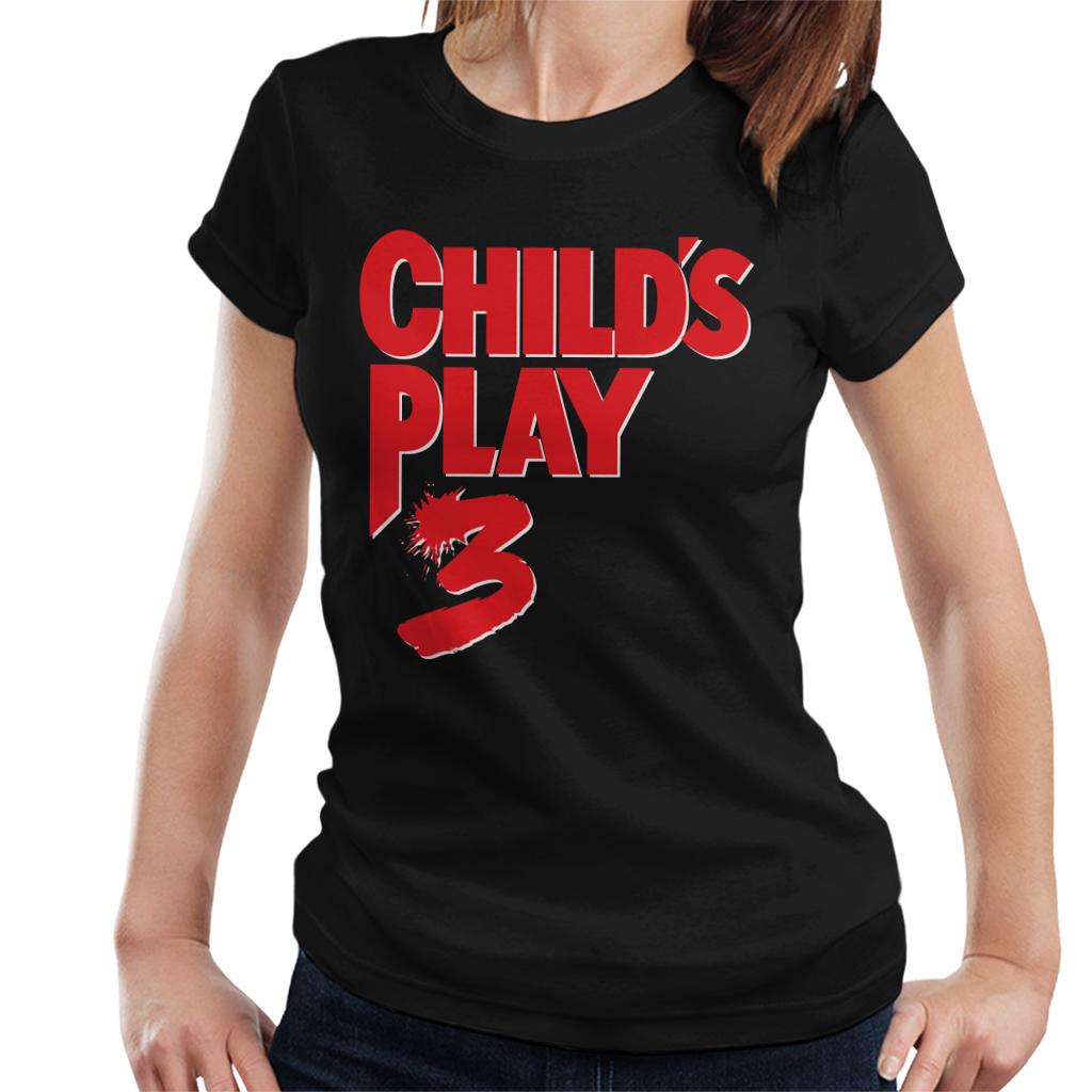 Chucky Childs Play 3 Classic Red Logo Women's T-Shirt-ALL + EVERY