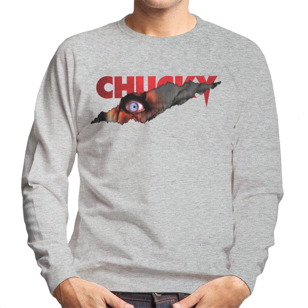 Chucky Menacing Eye Men's Sweatshirt-ALL + EVERY