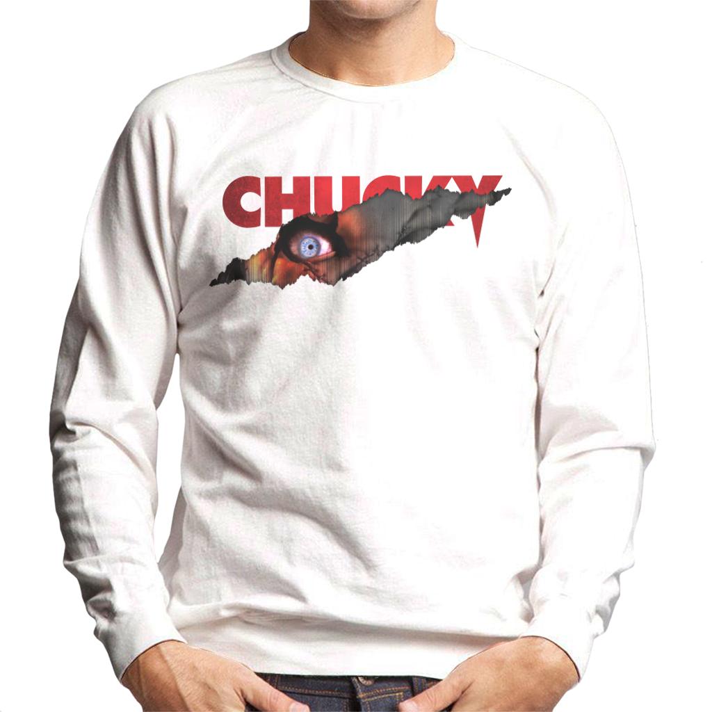 Chucky Menacing Eye Men's Sweatshirt-ALL + EVERY