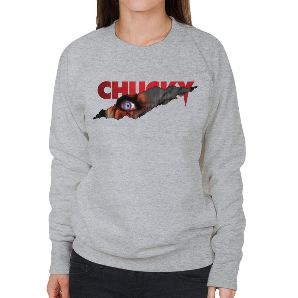 Chucky Menacing Eye Women's Sweatshirt-ALL + EVERY