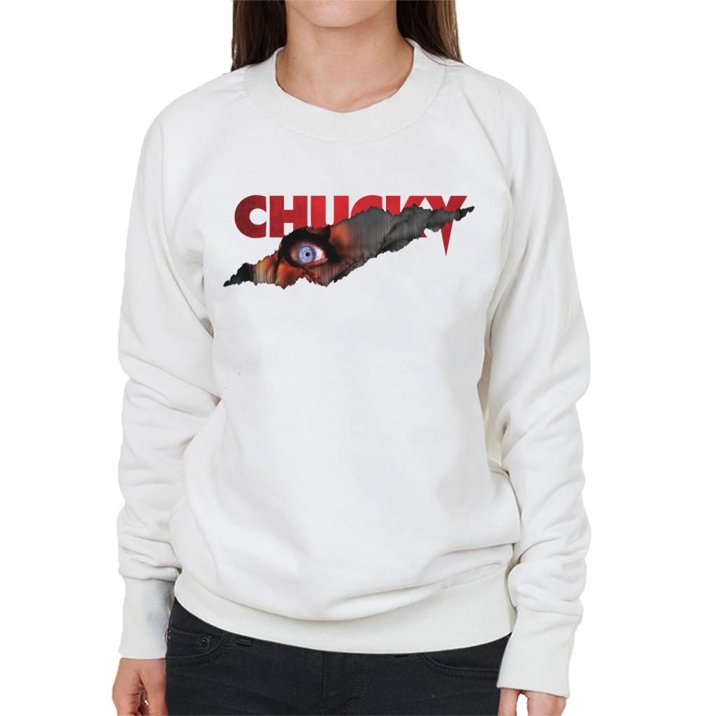 Chucky Menacing Eye Women's Sweatshirt-ALL + EVERY