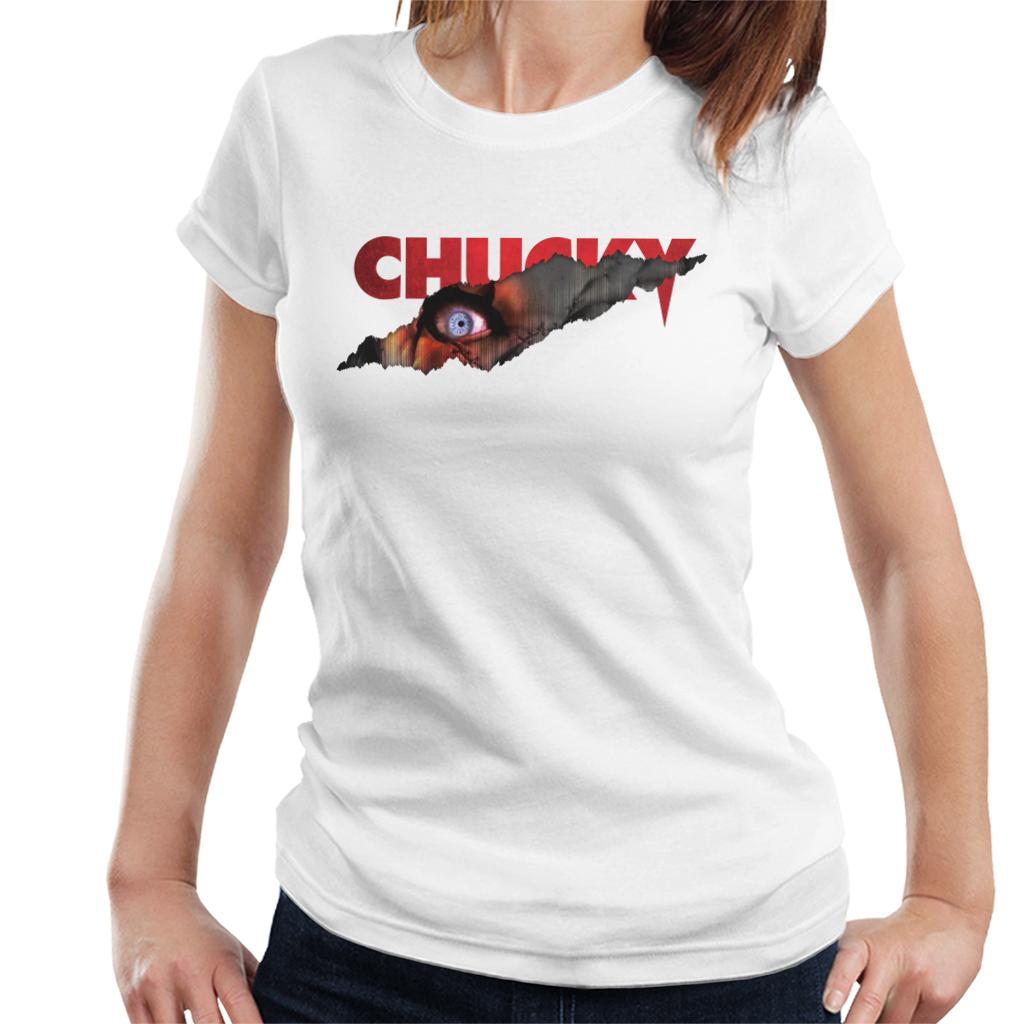 Chucky Menacing Eye Women's T-Shirt-ALL + EVERY