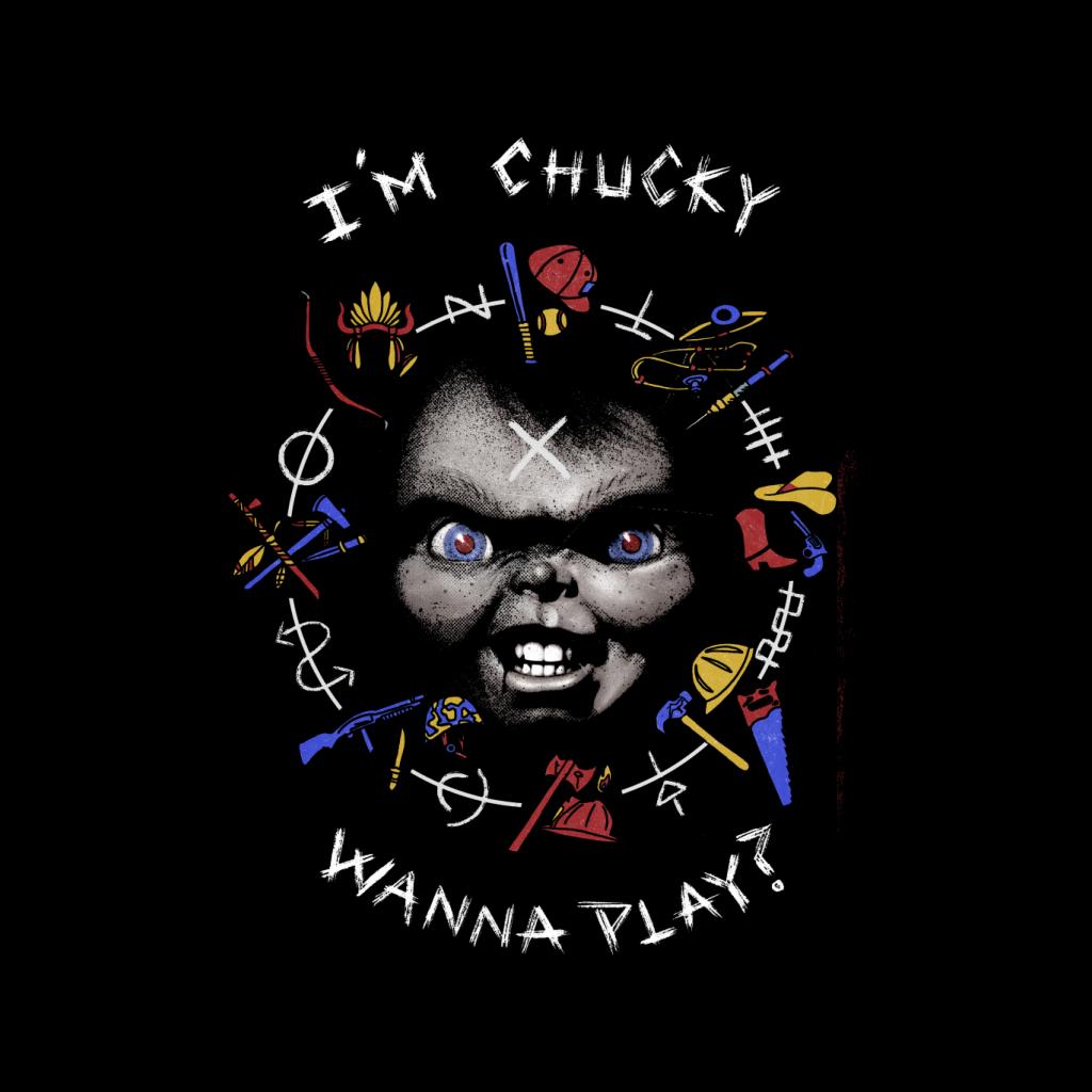 Chucky Im Chucky Wanna Play Quote Men's T-Shirt-ALL + EVERY