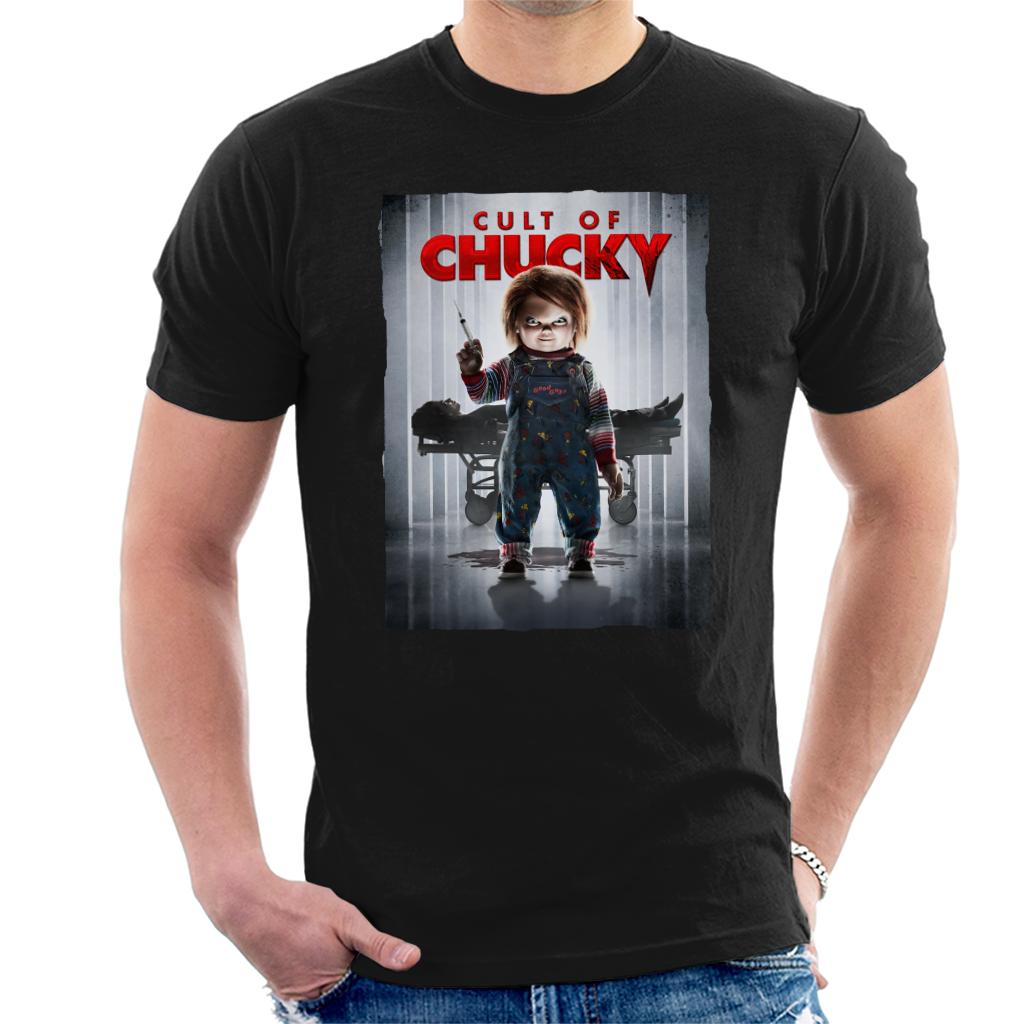 Chucky Cult Of Chucky Poster Men's T-Shirt-ALL + EVERY