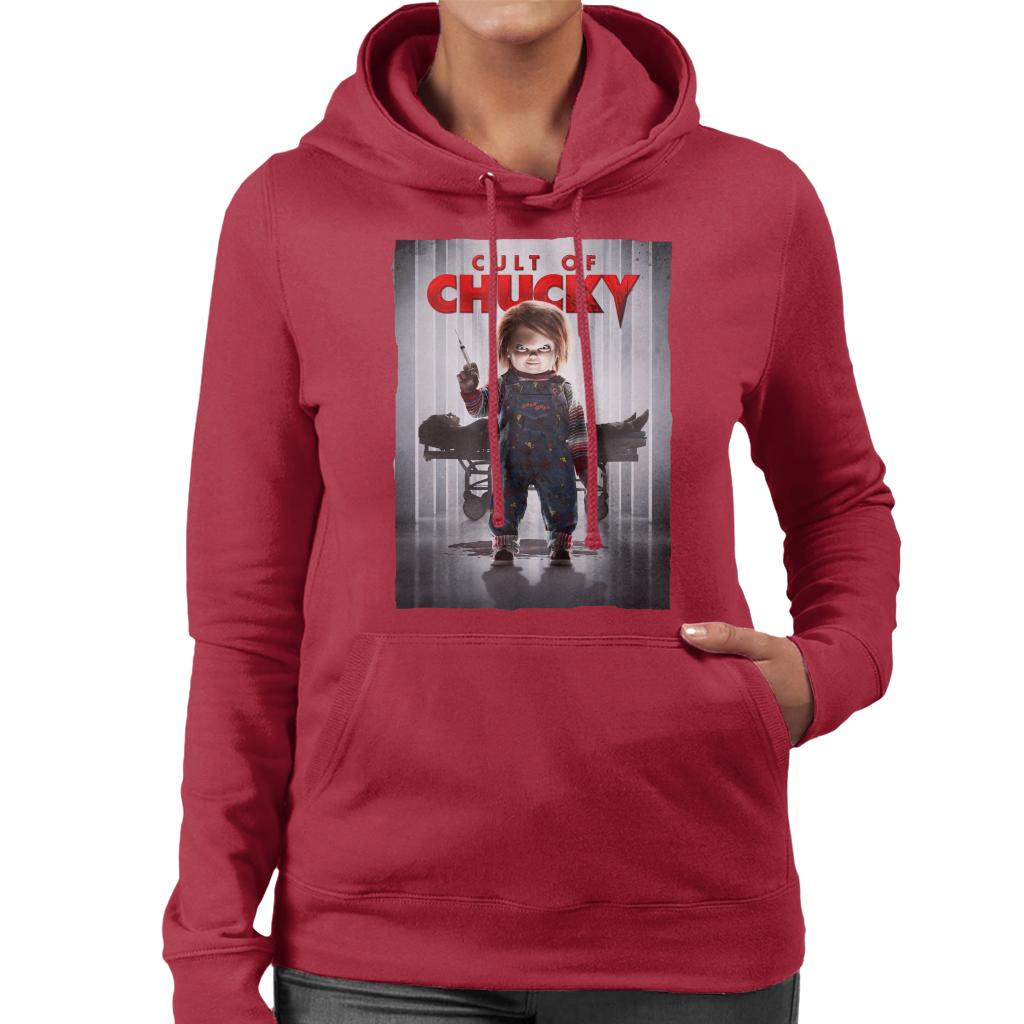 Chucky Cult Of Chucky Poster Women's Hooded Sweatshirt-ALL + EVERY