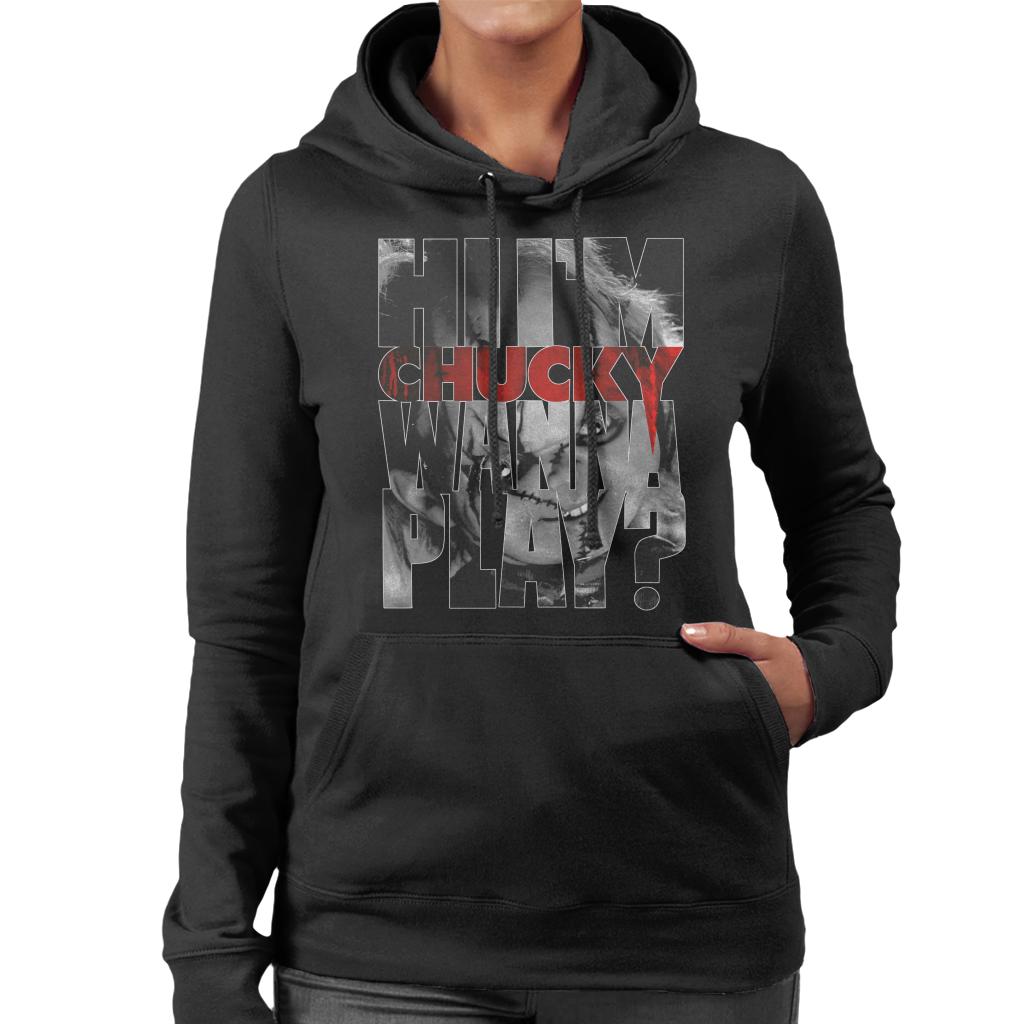 Chucky Hi Im Chucky Scars And Stitches Women's Hooded Sweatshirt-ALL + EVERY