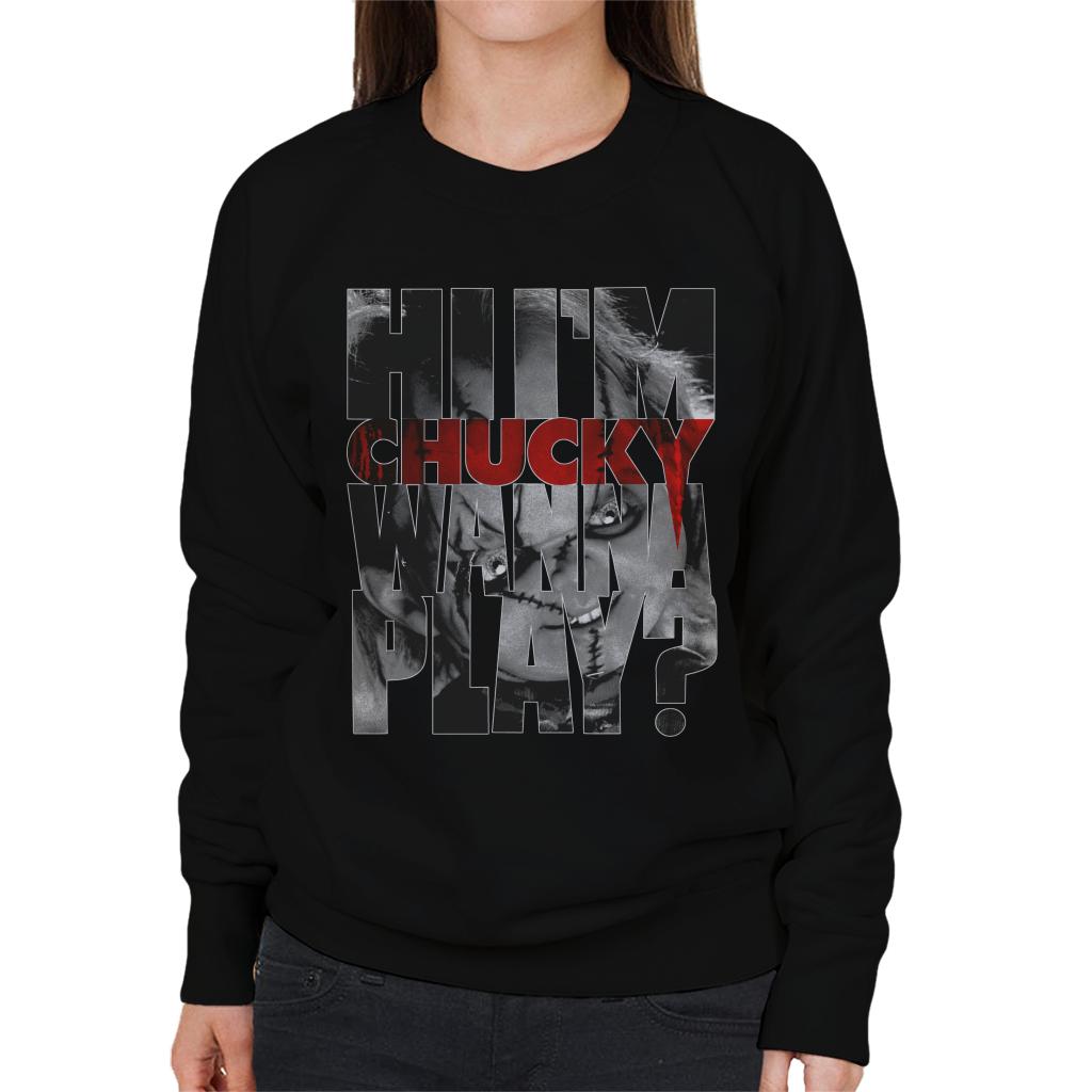 Chucky Hi Im Chucky Scars And Stitches Women's Sweatshirt-ALL + EVERY