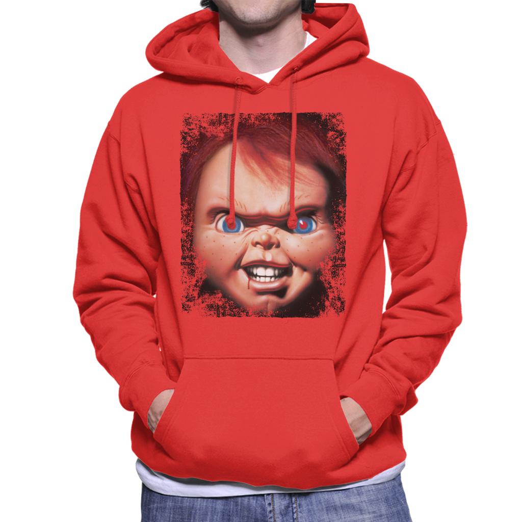 Chucky Face Close Up Men's Hooded Sweatshirt-ALL + EVERY