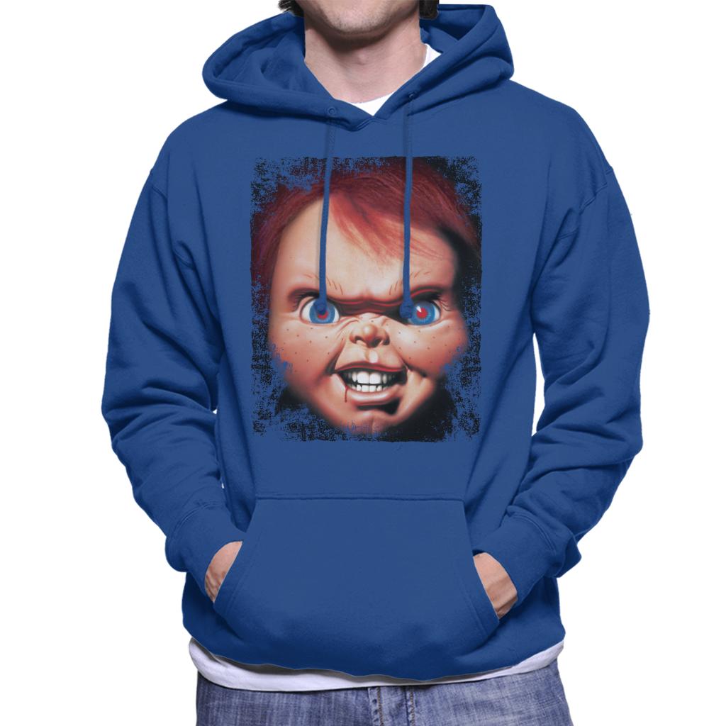 Chucky Face Close Up Men's Hooded Sweatshirt-ALL + EVERY