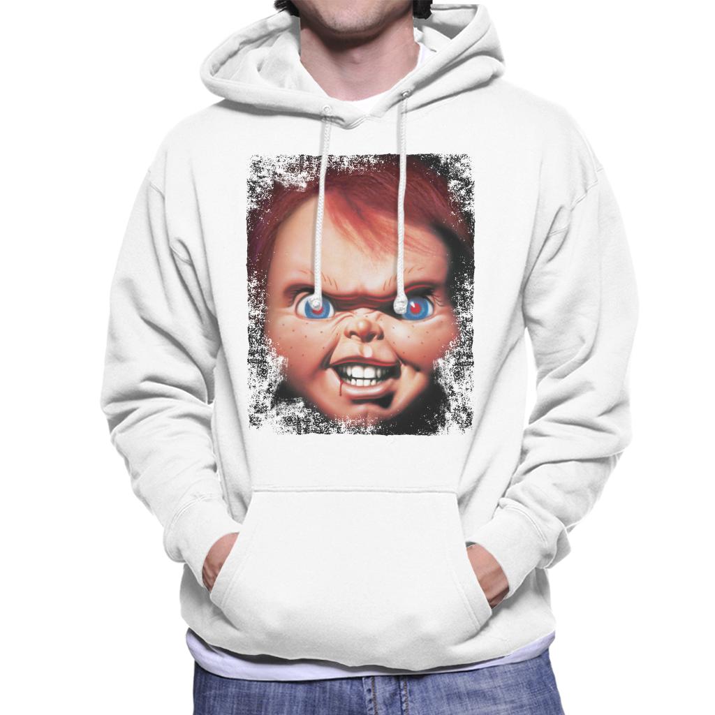 Chucky Face Close Up Men's Hooded Sweatshirt-ALL + EVERY