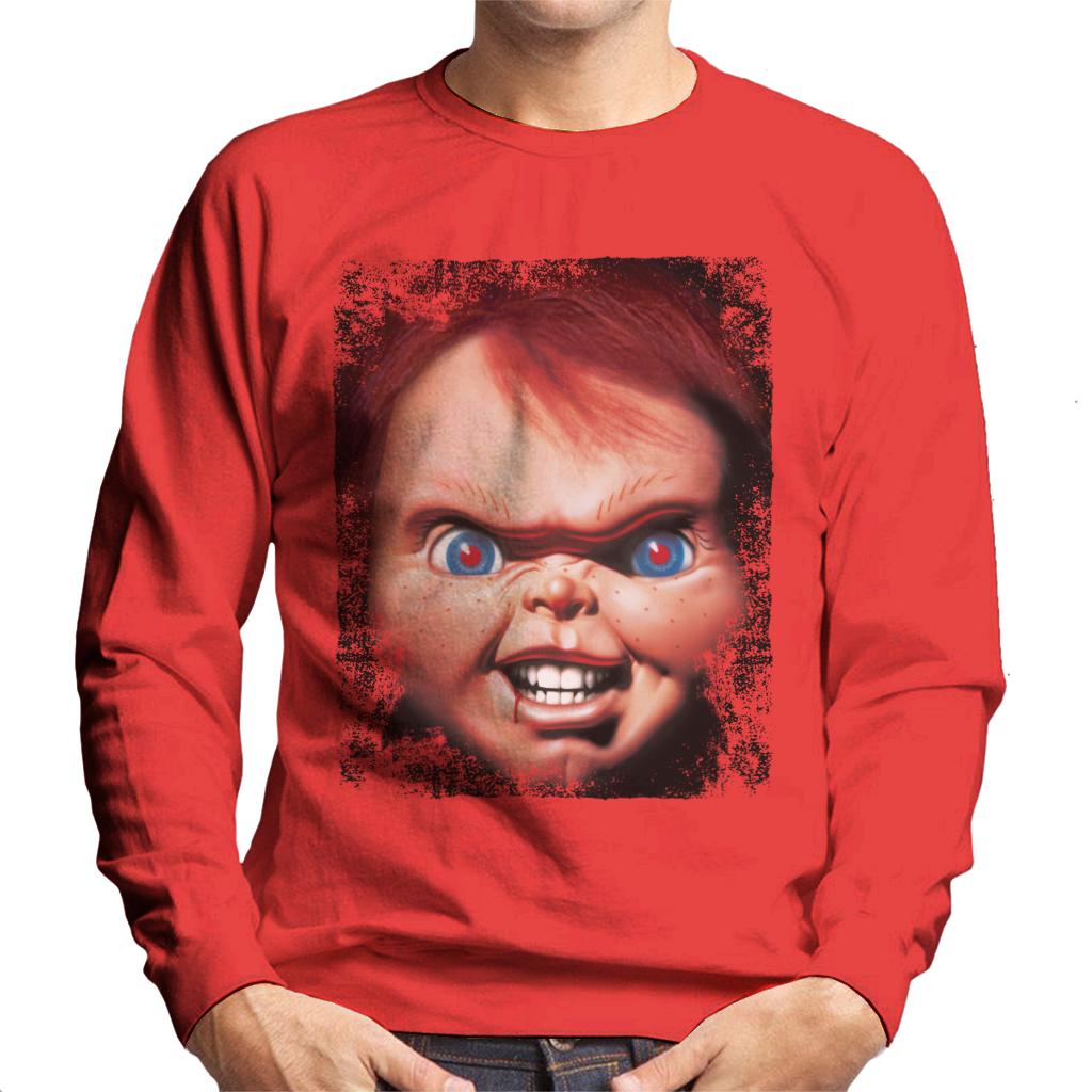 Chucky Face Close Up Men's Sweatshirt-ALL + EVERY