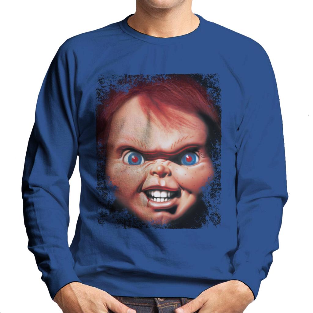 Chucky Face Close Up Men's Sweatshirt-ALL + EVERY