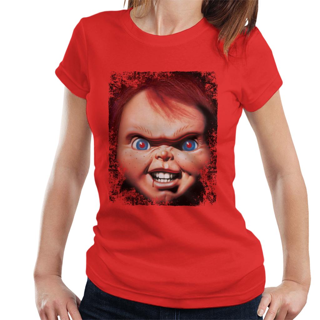 Chucky Face Close Up Women's T-Shirt-ALL + EVERY