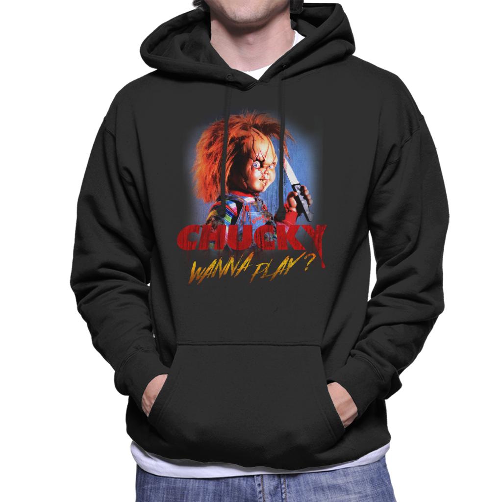 Chucky Wanna Play Crazed Face Men's Hooded Sweatshirt-ALL + EVERY