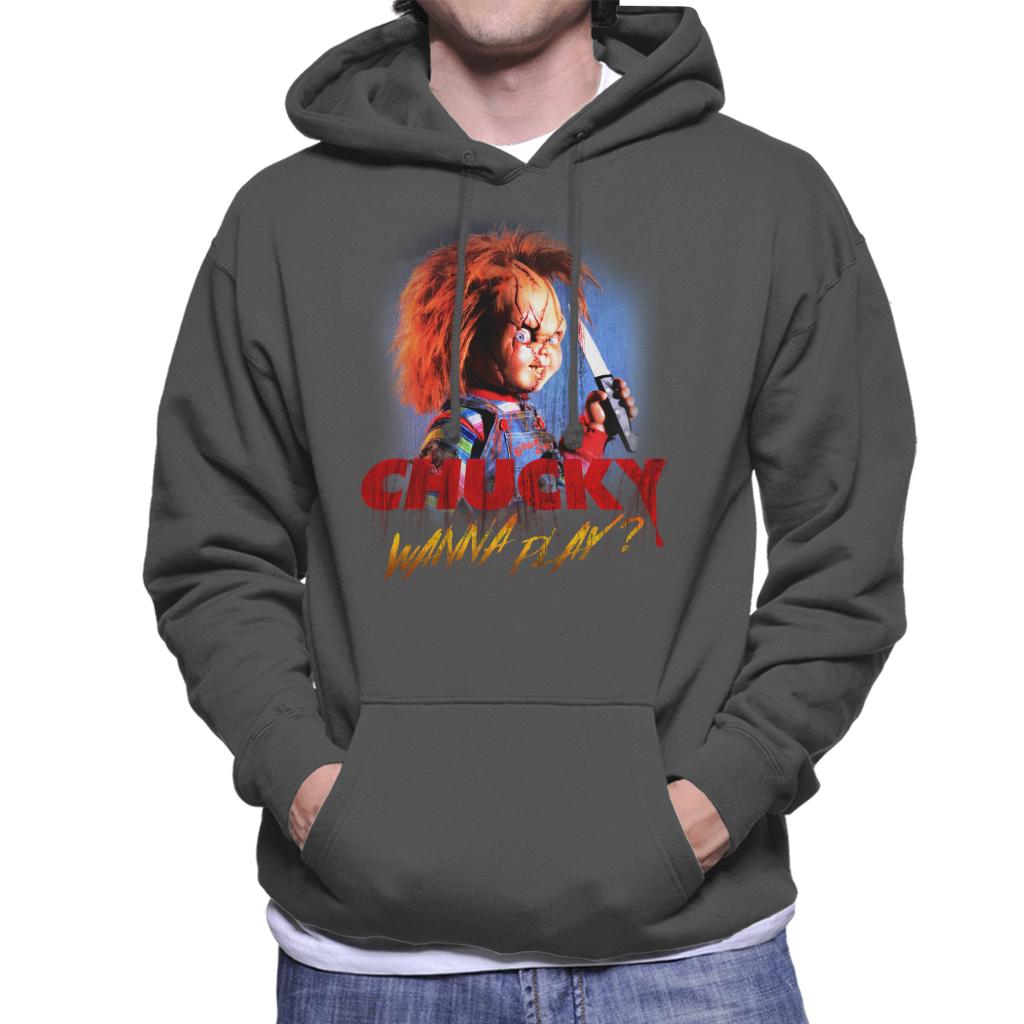 Chucky Wanna Play Crazed Face Men's Hooded Sweatshirt-ALL + EVERY