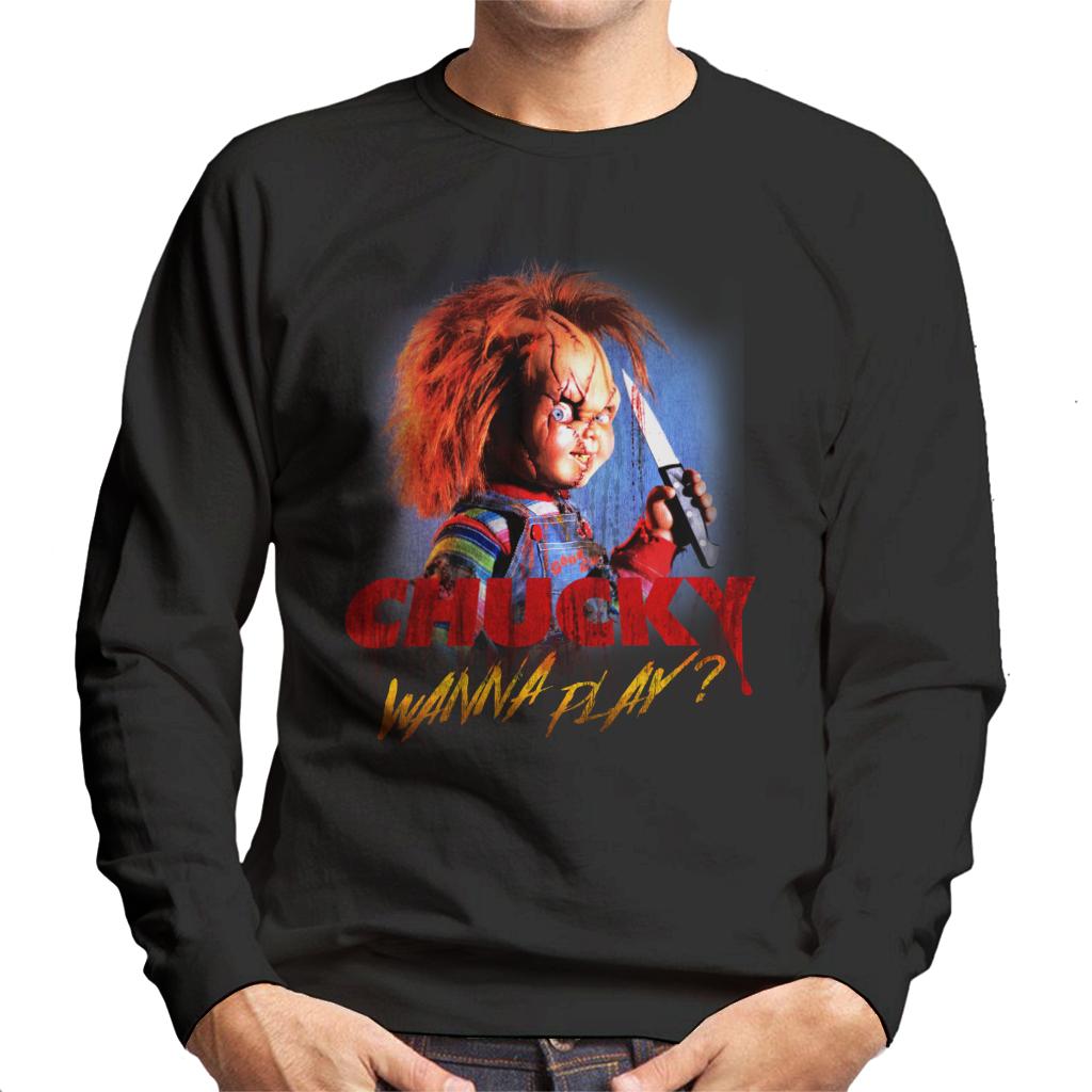 Chucky Wanna Play Crazed Face Men's Sweatshirt-ALL + EVERY