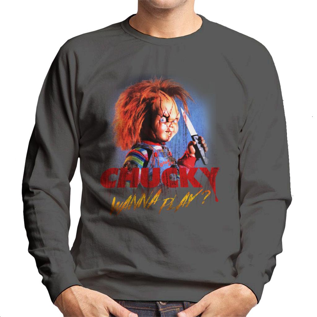 Chucky Wanna Play Crazed Face Men's Sweatshirt-ALL + EVERY