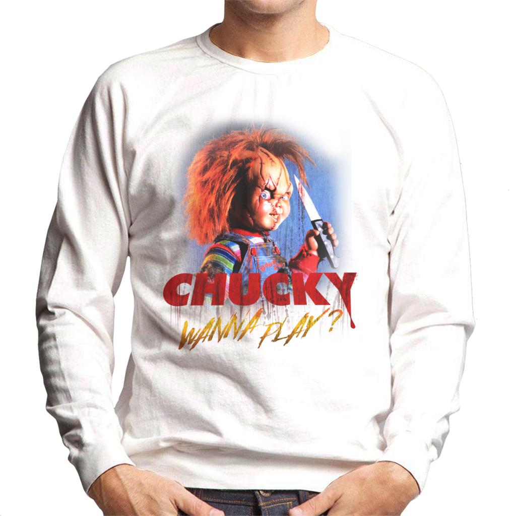 Chucky Wanna Play Crazed Face Men's Sweatshirt-ALL + EVERY