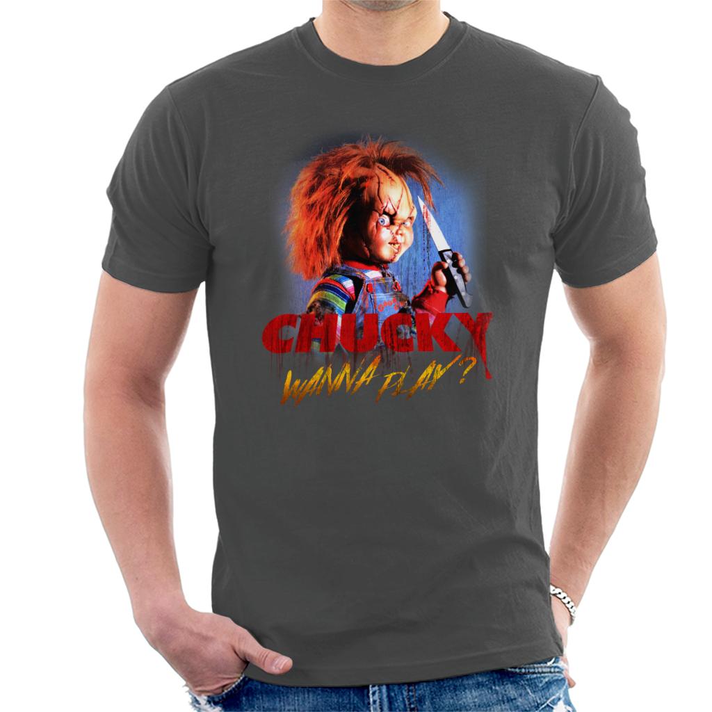 Chucky Wanna Play Crazed Face Men's T-Shirt-ALL + EVERY