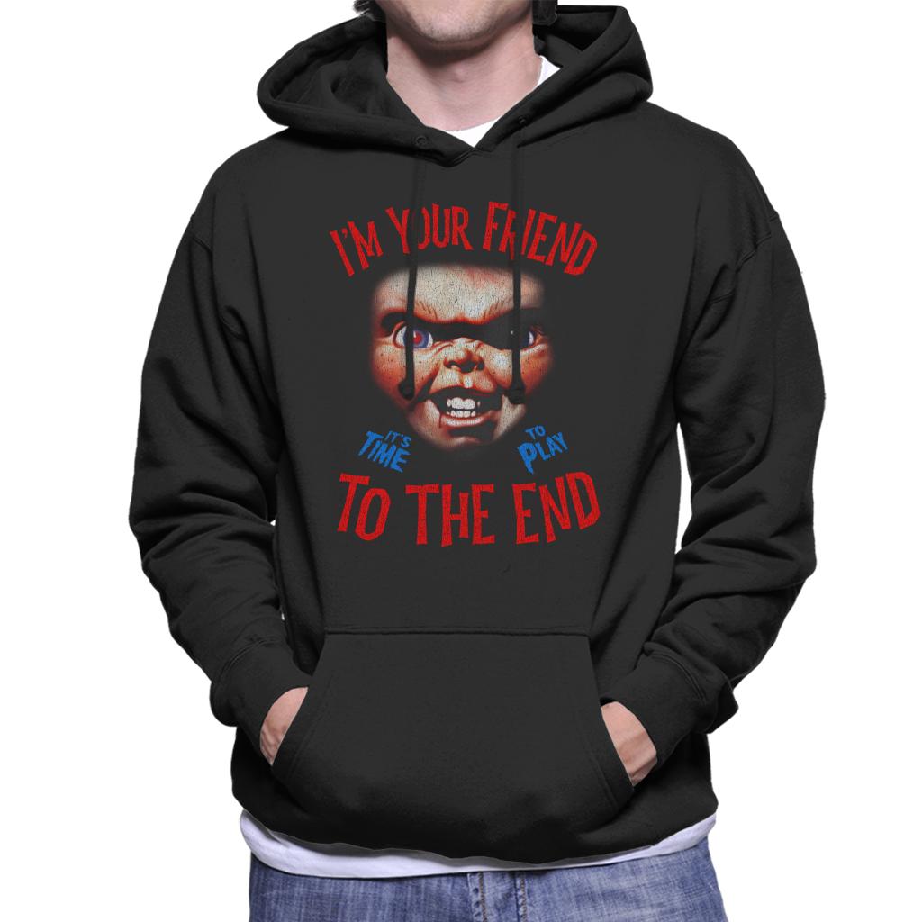 Chucky Im Your Friend To The End Men's Hooded Sweatshirt-ALL + EVERY