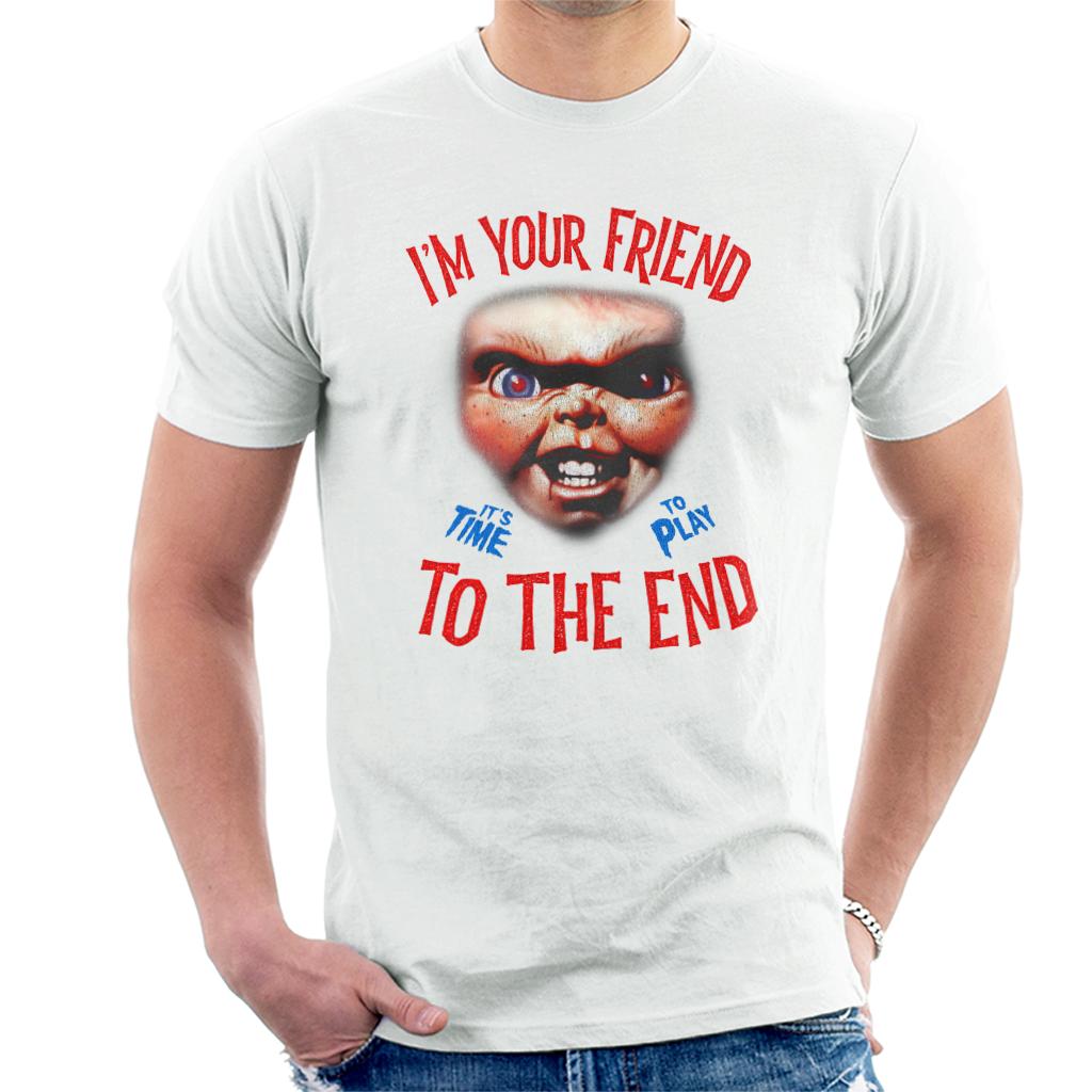 Chucky Im Your Friend To The End Men's T-Shirt-ALL + EVERY