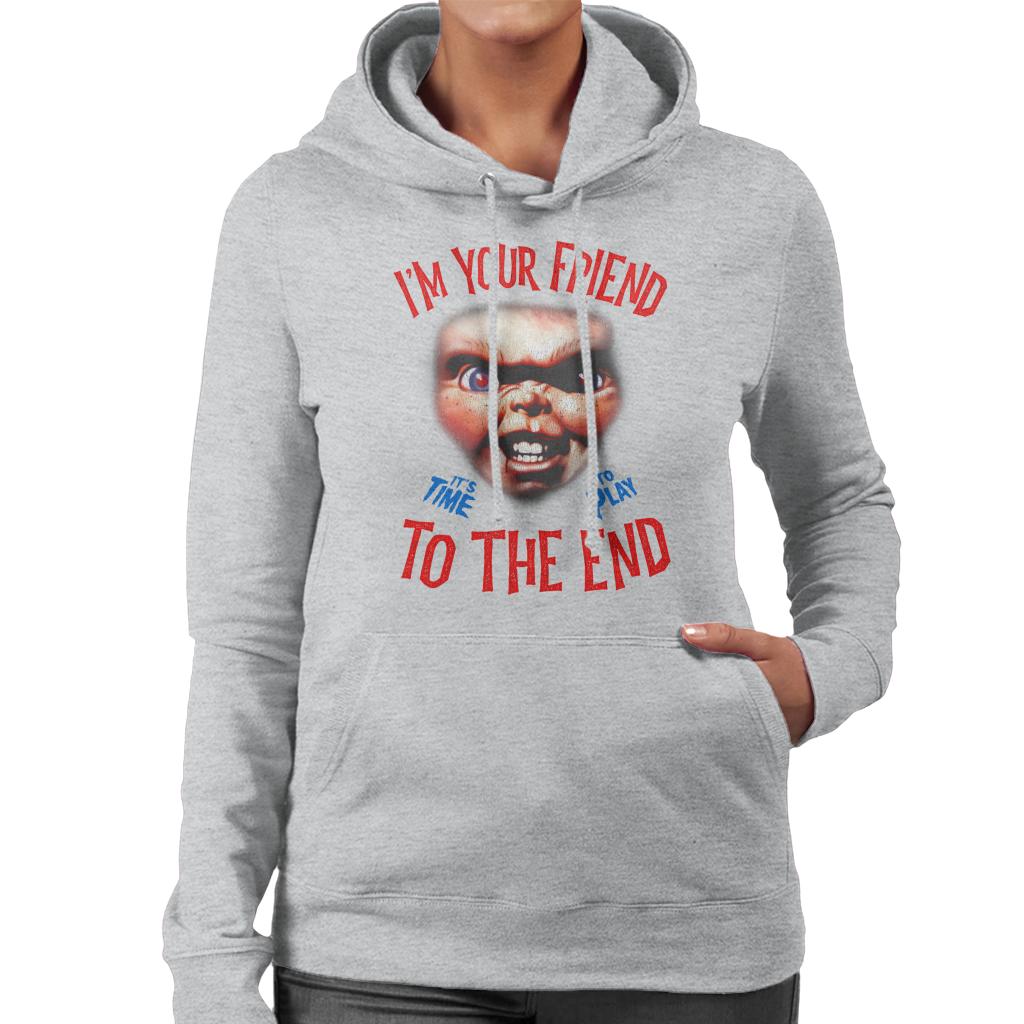 Chucky Im Your Friend To The End Women's Hooded Sweatshirt-ALL + EVERY