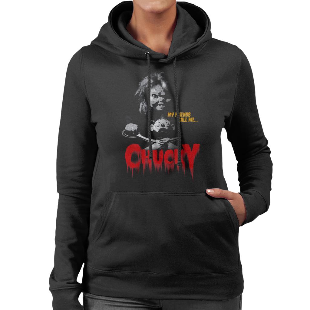 Chucky My Friends Call Me Chucky Women's Hooded Sweatshirt-ALL + EVERY