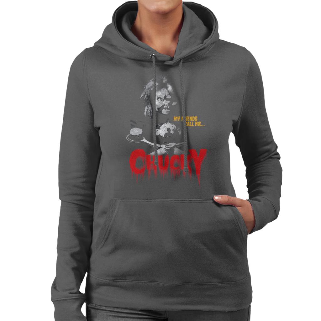 Chucky My Friends Call Me Chucky Women's Hooded Sweatshirt-ALL + EVERY