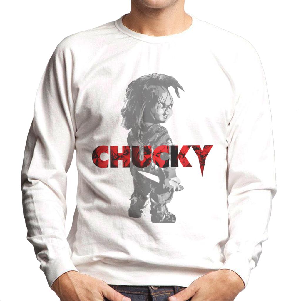 Chucky Looking Backwards Men's Sweatshirt-ALL + EVERY