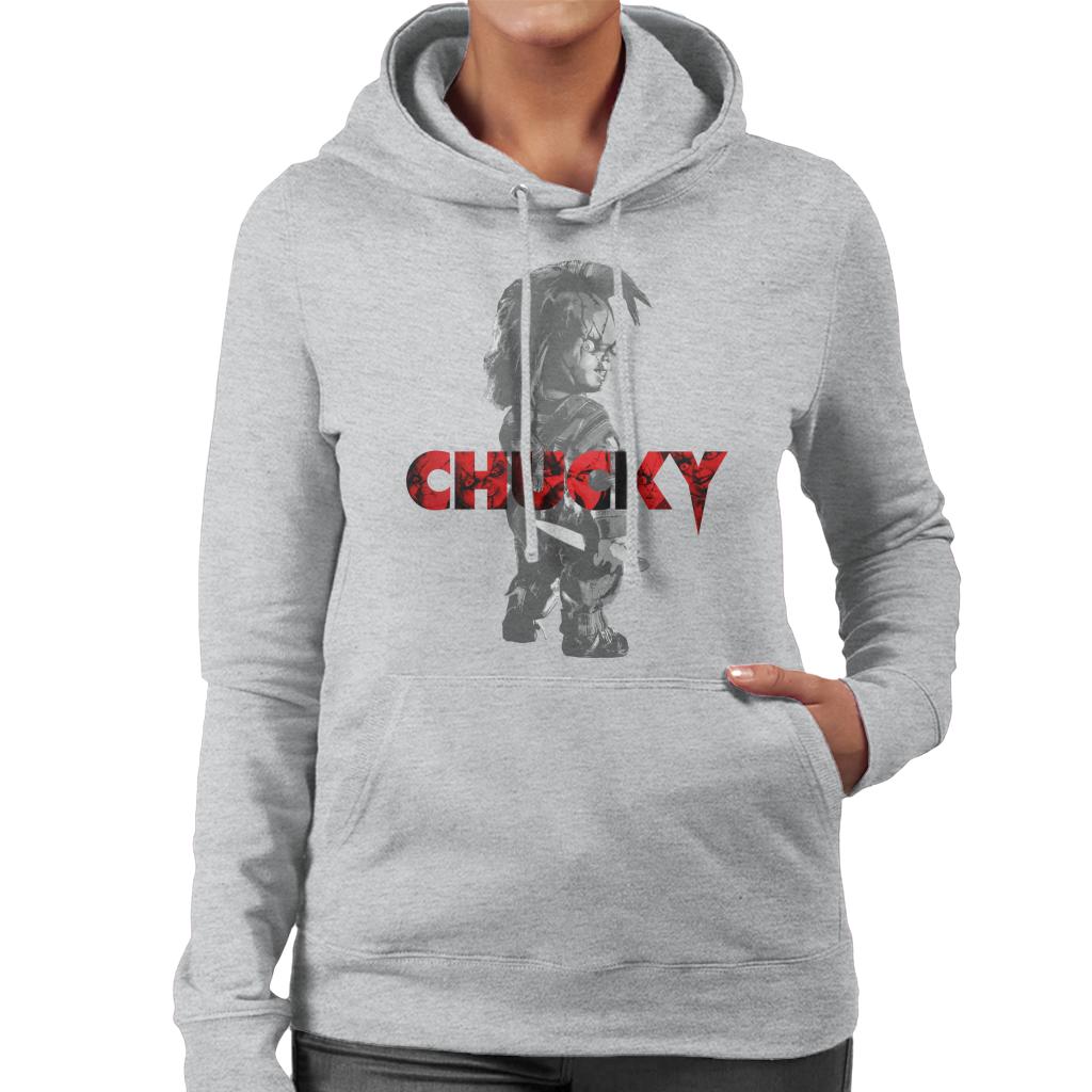 Chucky Looking Backwards Women's Hooded Sweatshirt-ALL + EVERY