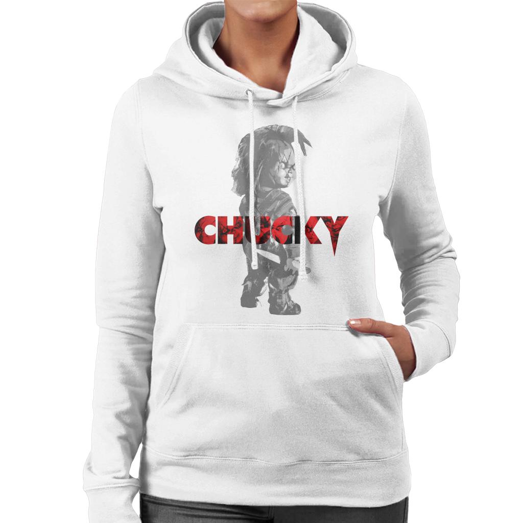 Chucky Looking Backwards Women's Hooded Sweatshirt-ALL + EVERY