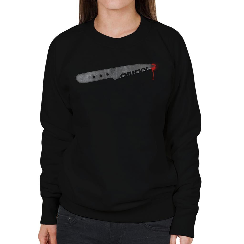 Chucky Droplet Of Blood Women's Sweatshirt-ALL + EVERY