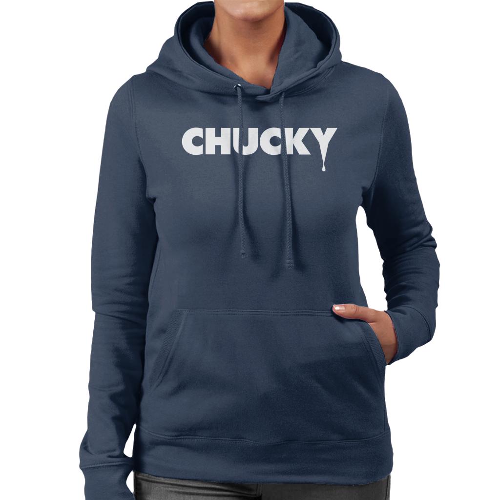 Child's Play Chucky Logo Bold Women's Hooded Sweatshirt-ALL + EVERY