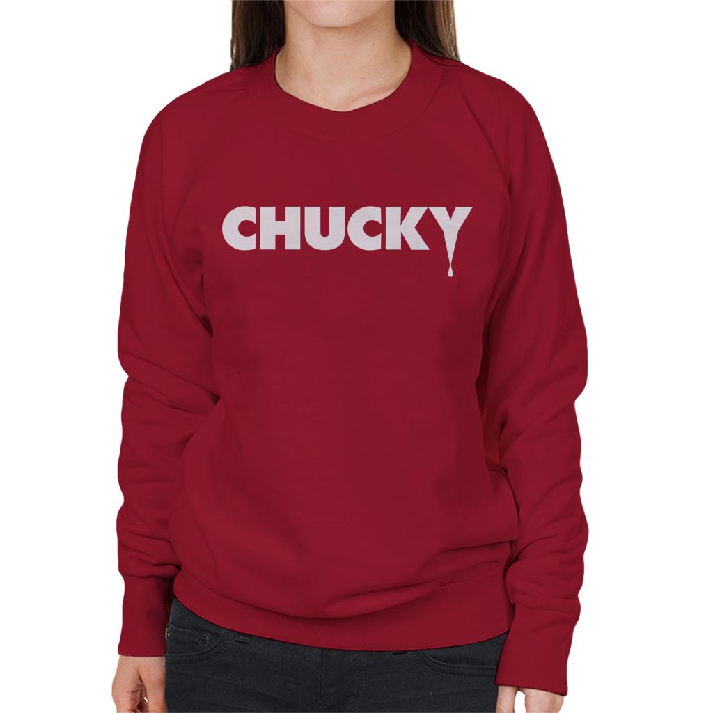 Child's Play Chucky Logo Bold Women's Sweatshirt-ALL + EVERY