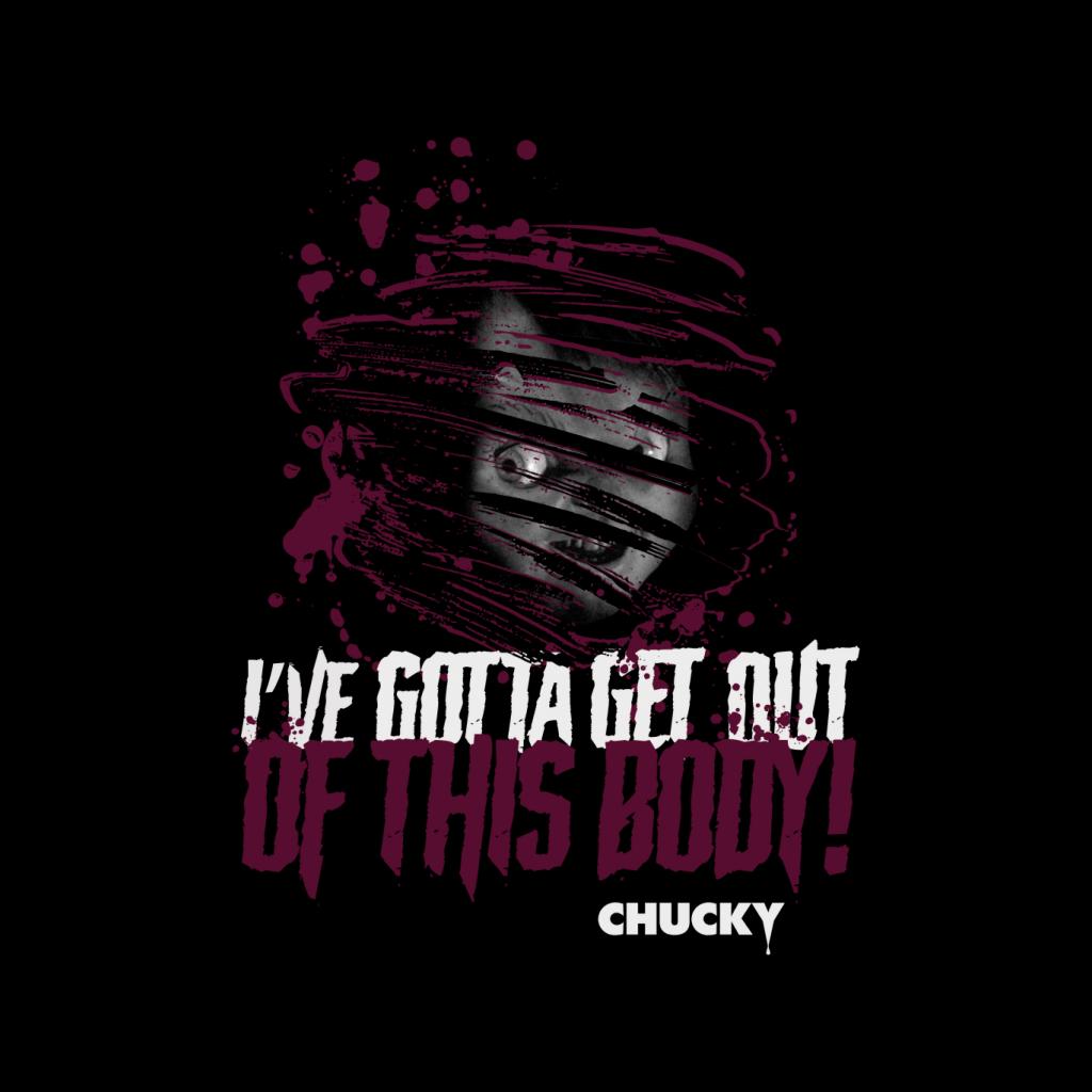 Chucky Ive Gotta Get Out Of This Body Men's T-Shirt-ALL + EVERY