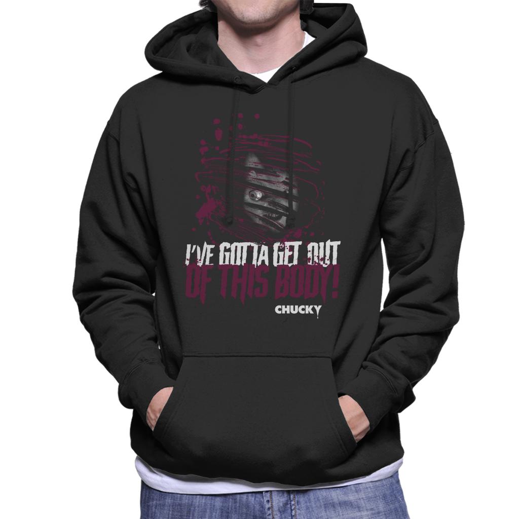 Chucky Ive Gotta Get Out Of This Body Men's Hooded Sweatshirt-ALL + EVERY