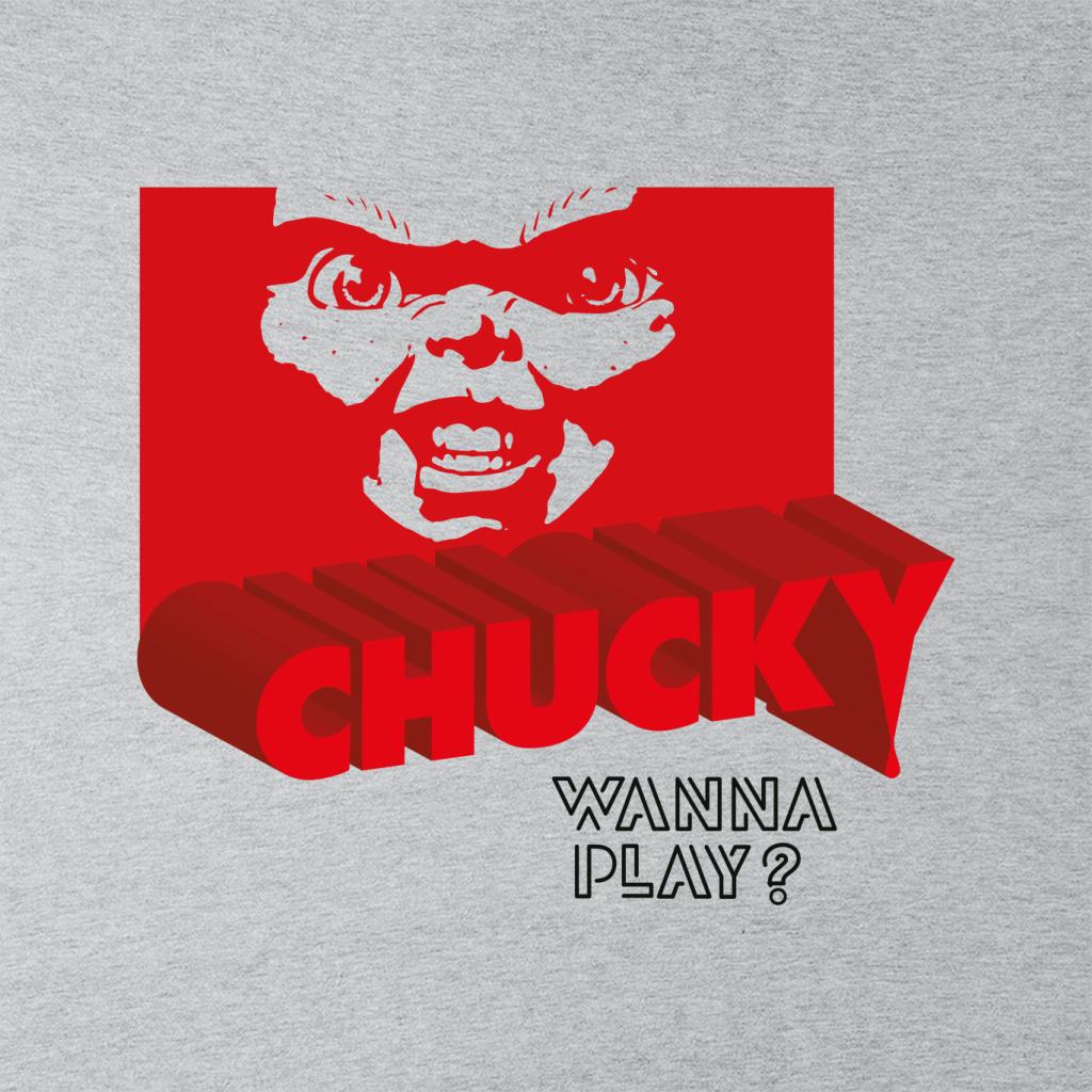 Chucky 3D Logo Wanna Play Women's Hooded Sweatshirt-ALL + EVERY