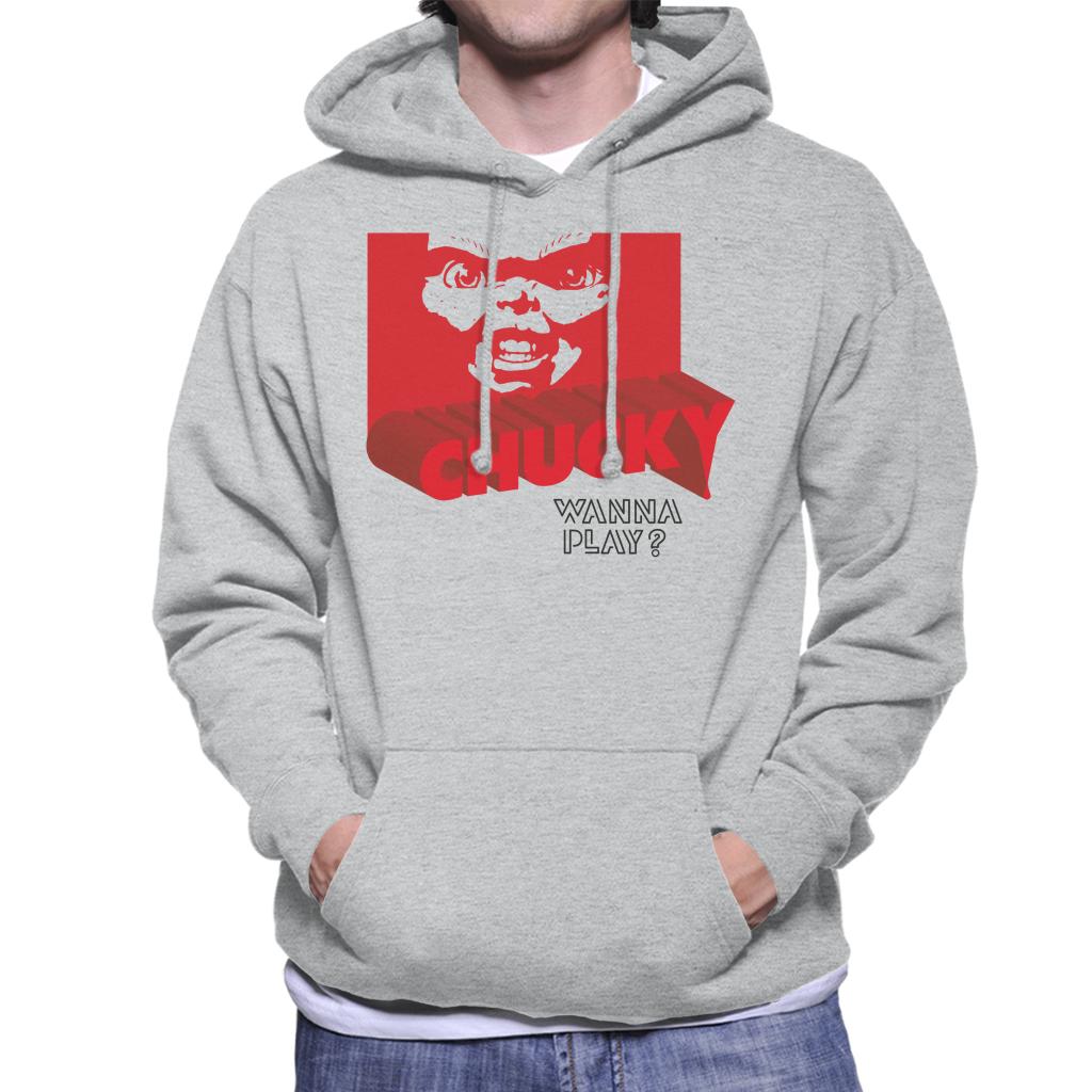 Chucky 3D Logo Wanna Play Men's Hooded Sweatshirt-ALL + EVERY