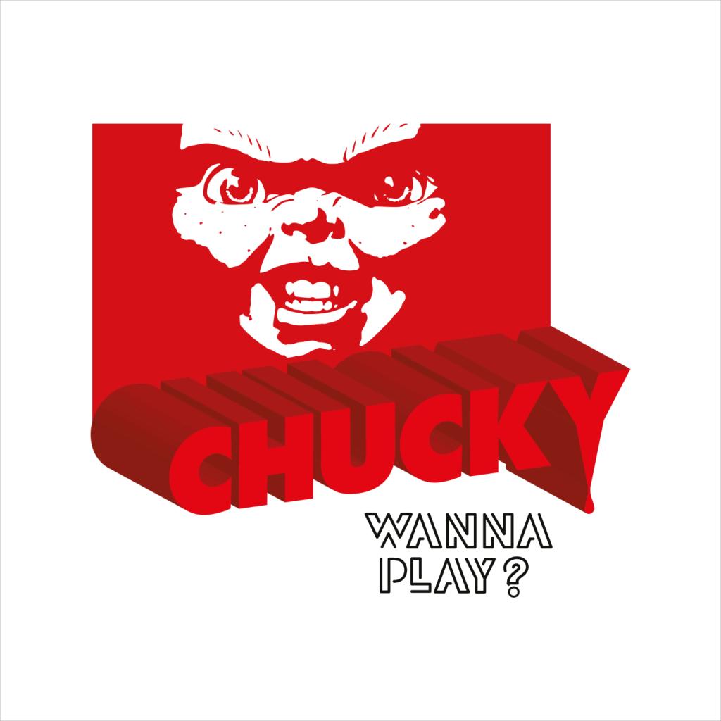 Chucky 3D Logo Wanna Play Men's T-Shirt-ALL + EVERY