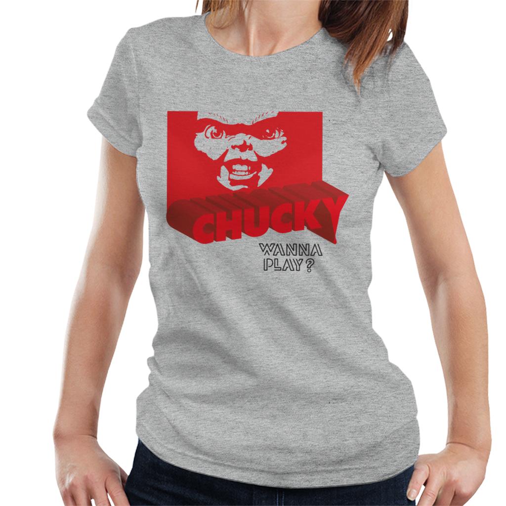 Chucky 3D Logo Wanna Play Women's T-Shirt-ALL + EVERY