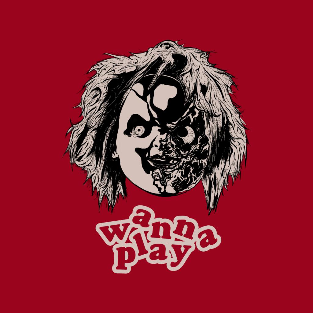 Chucky Half Face Wanna Play Men's Hooded Sweatshirt-ALL + EVERY