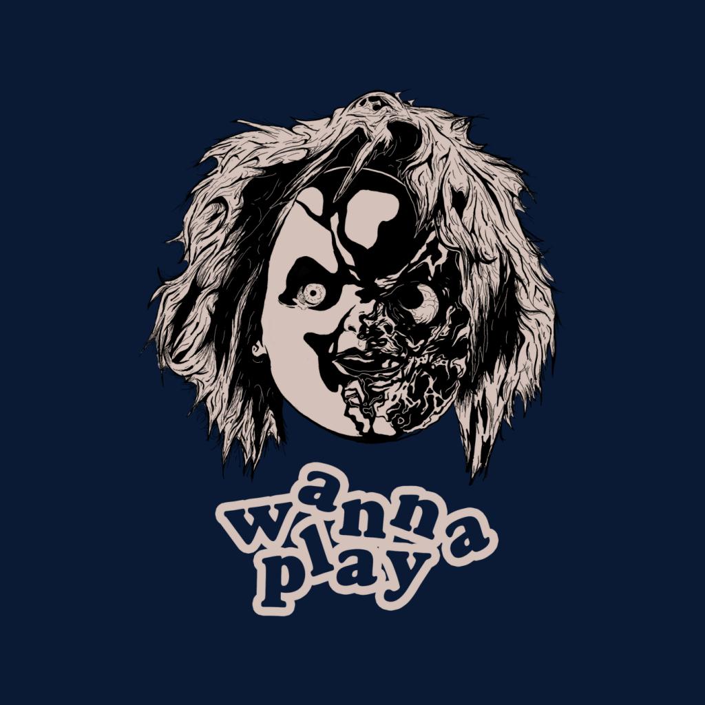 Chucky Half Face Wanna Play Men's Sweatshirt-ALL + EVERY