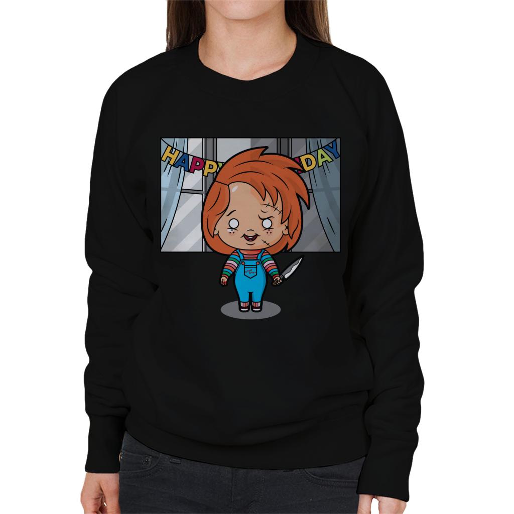 Chucky Happy Birthday Kawaii Women's Sweatshirt-ALL + EVERY