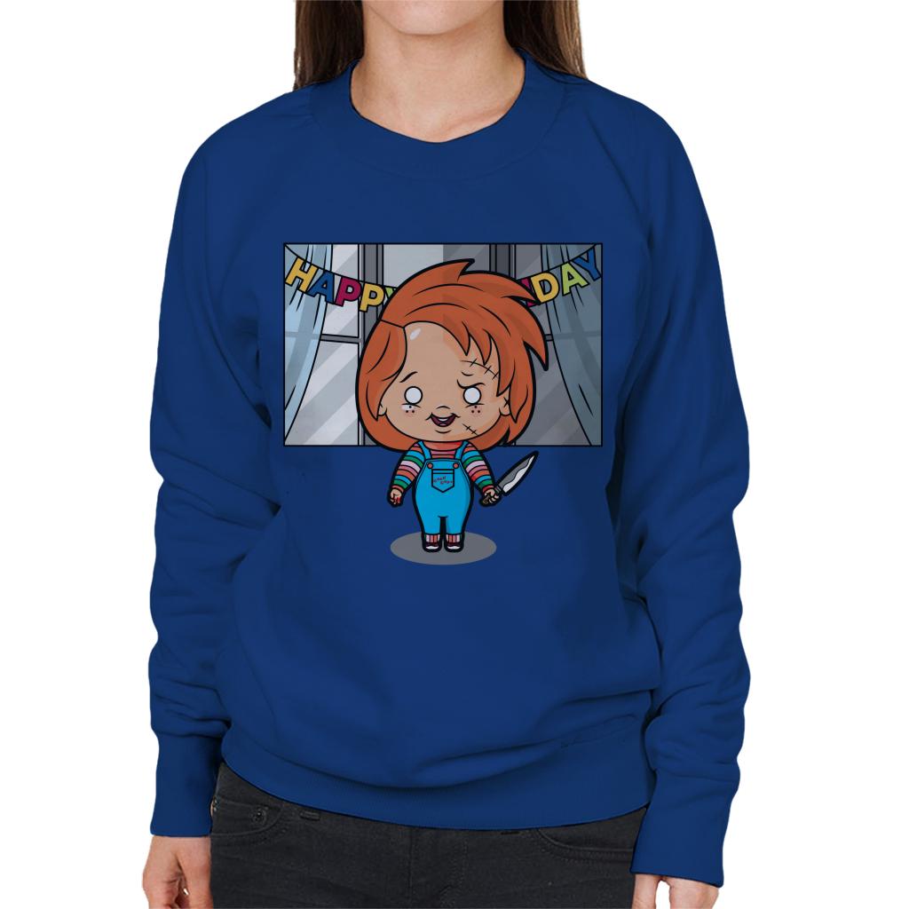 Chucky Happy Birthday Kawaii Women's Sweatshirt-ALL + EVERY