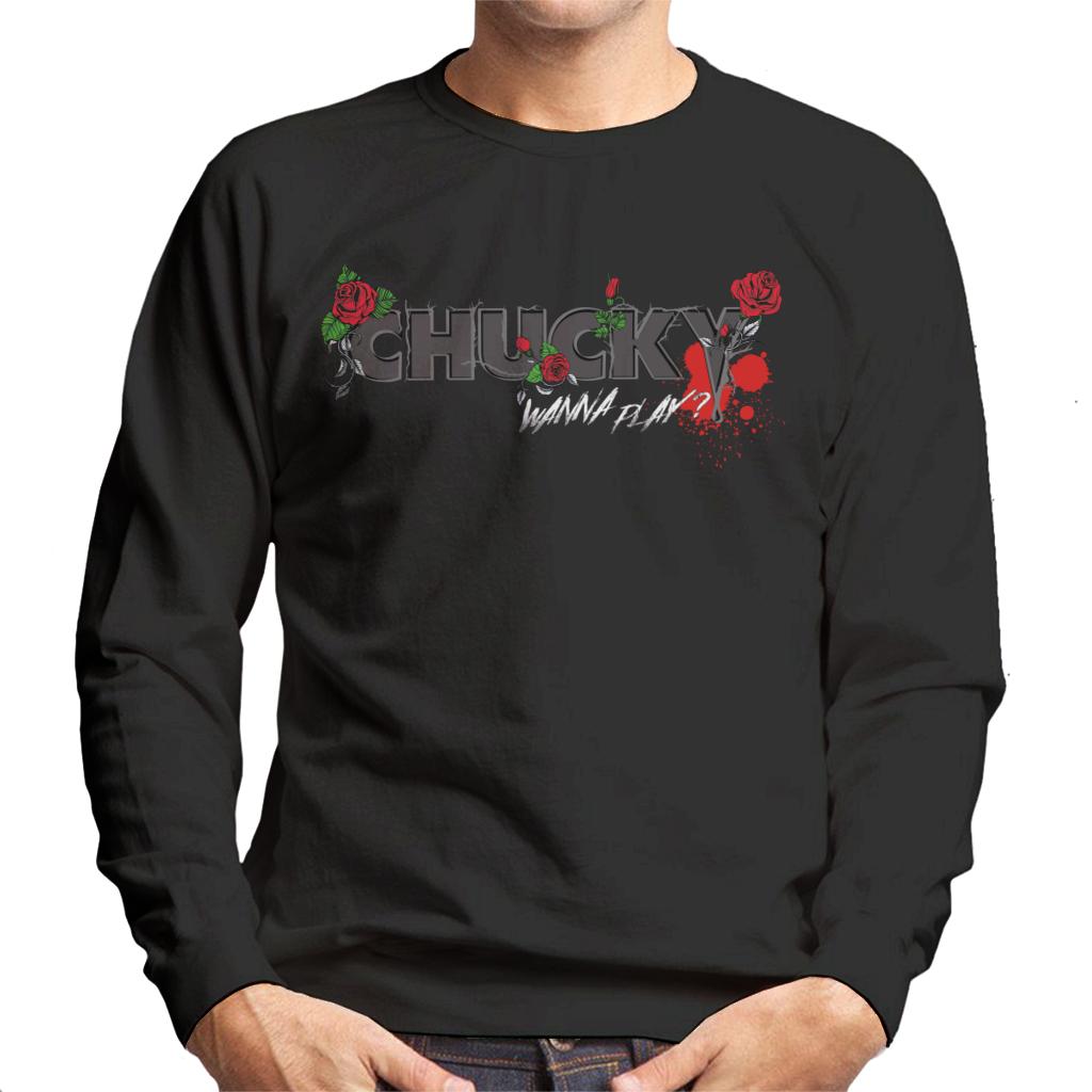 Chucky Wanna Play Floral Logo Men's Sweatshirt-ALL + EVERY