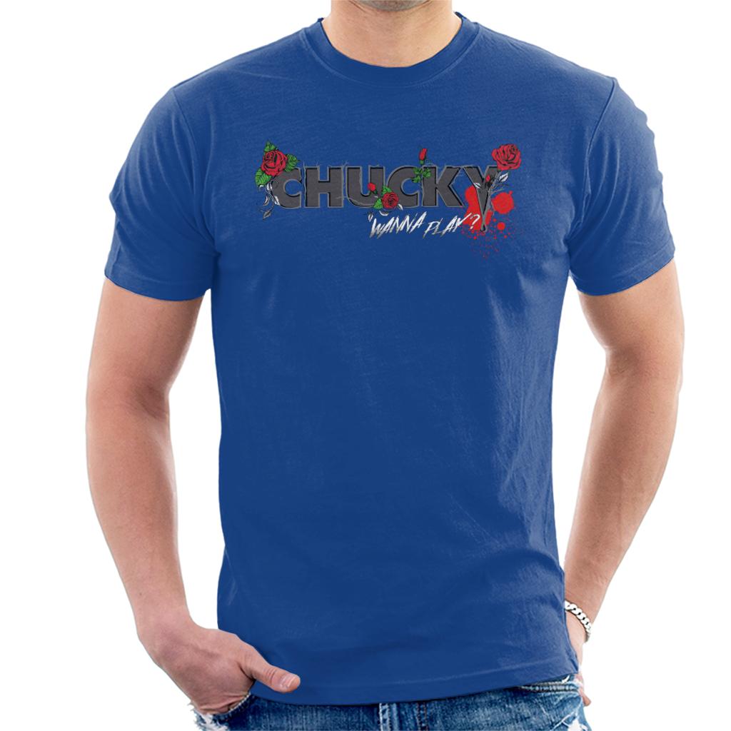 Chucky Wanna Play Floral Logo Men's T-Shirt-ALL + EVERY