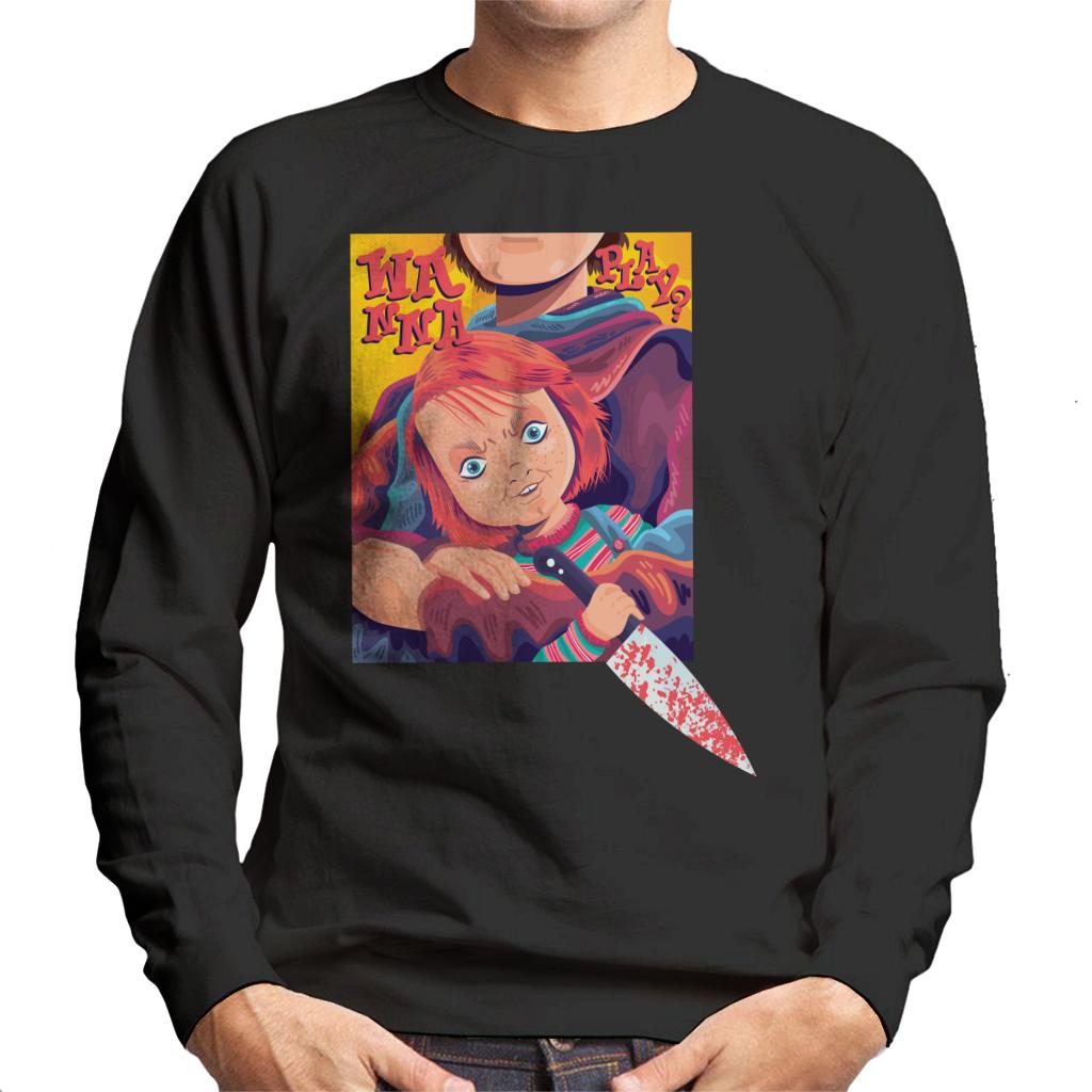 Child's Play Chucky Wanna Play Knife Men's Sweatshirt-ALL + EVERY