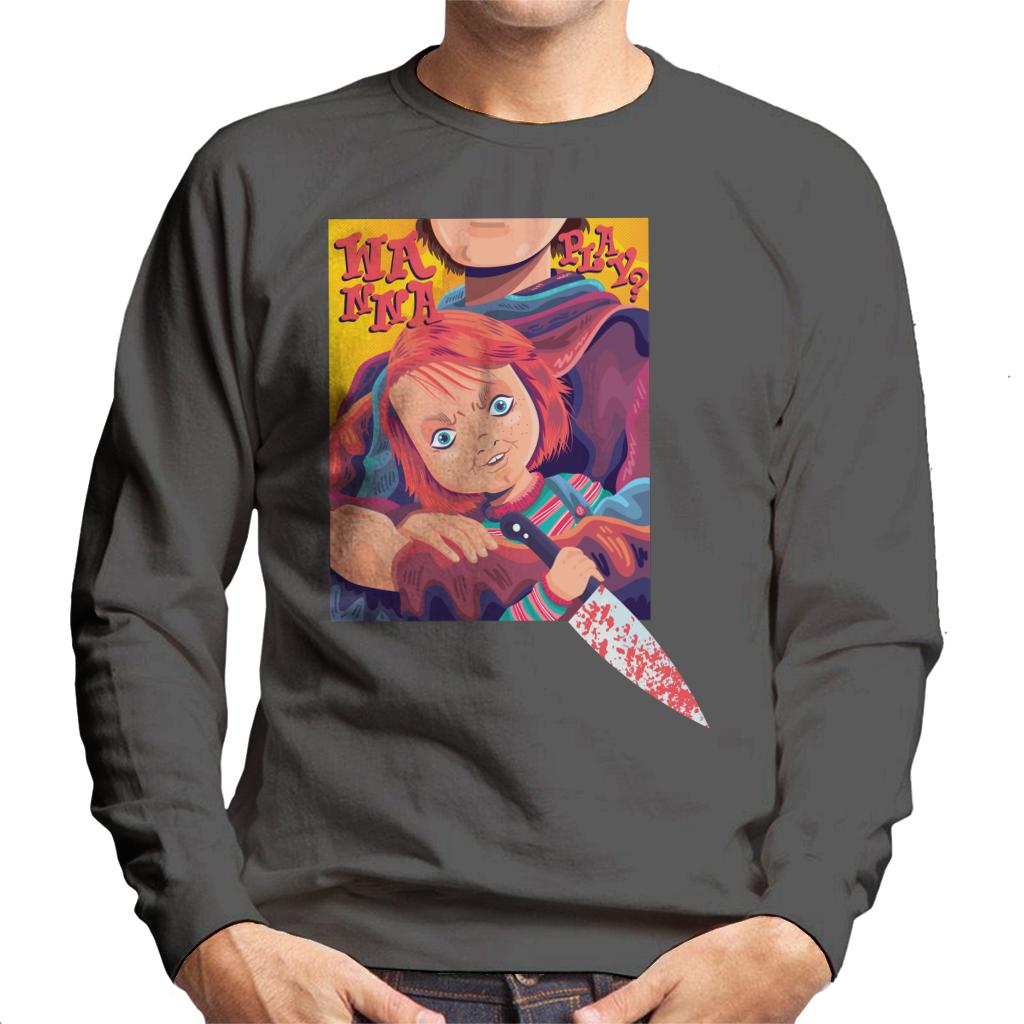 Child's Play Chucky Wanna Play Knife Men's Sweatshirt-ALL + EVERY