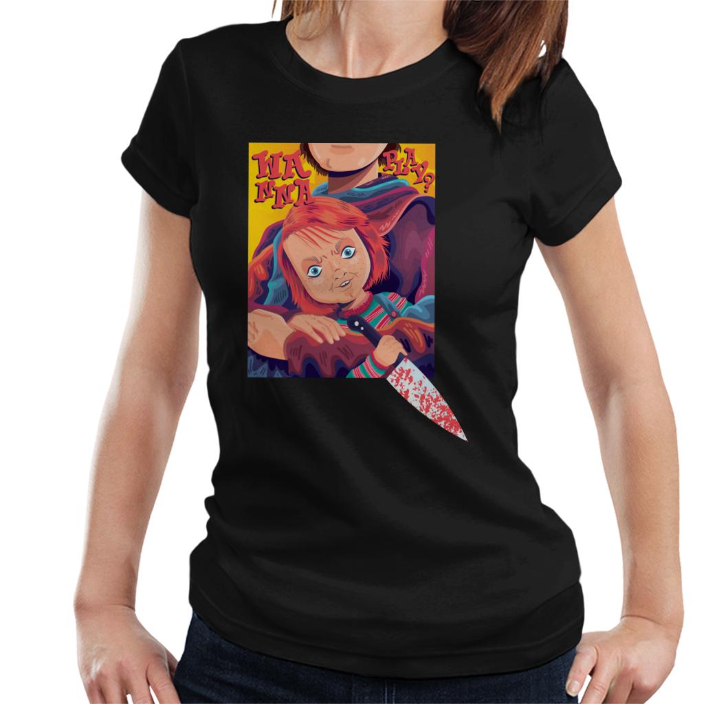 Child's Play Chucky Wanna Play Knife Women's T-Shirt-ALL + EVERY