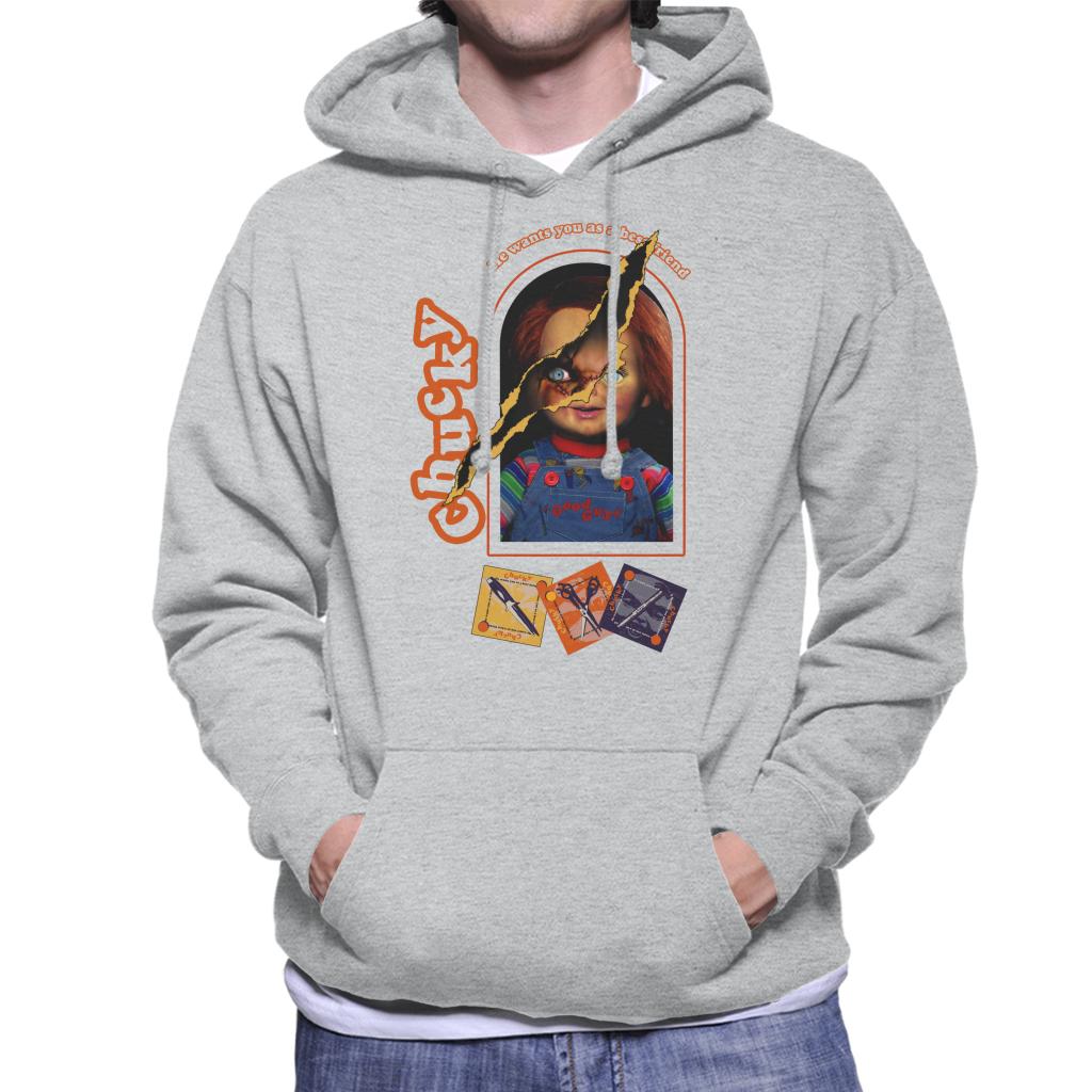 Child's Play Chucky He Wants You As A Best Friend Men's Hooded Sweatshirt-ALL + EVERY